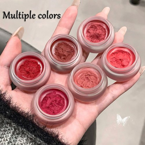 Korean Pudding Pot Blush-Lip Pudding Pot, Lip&Cheek Blurry Pudding Pot-5g, Pudding Pot Lip Tints, Buildable Lightweight, Multi-Use Soft Matte Finish Makeup Blush, Waterproof (01+02)