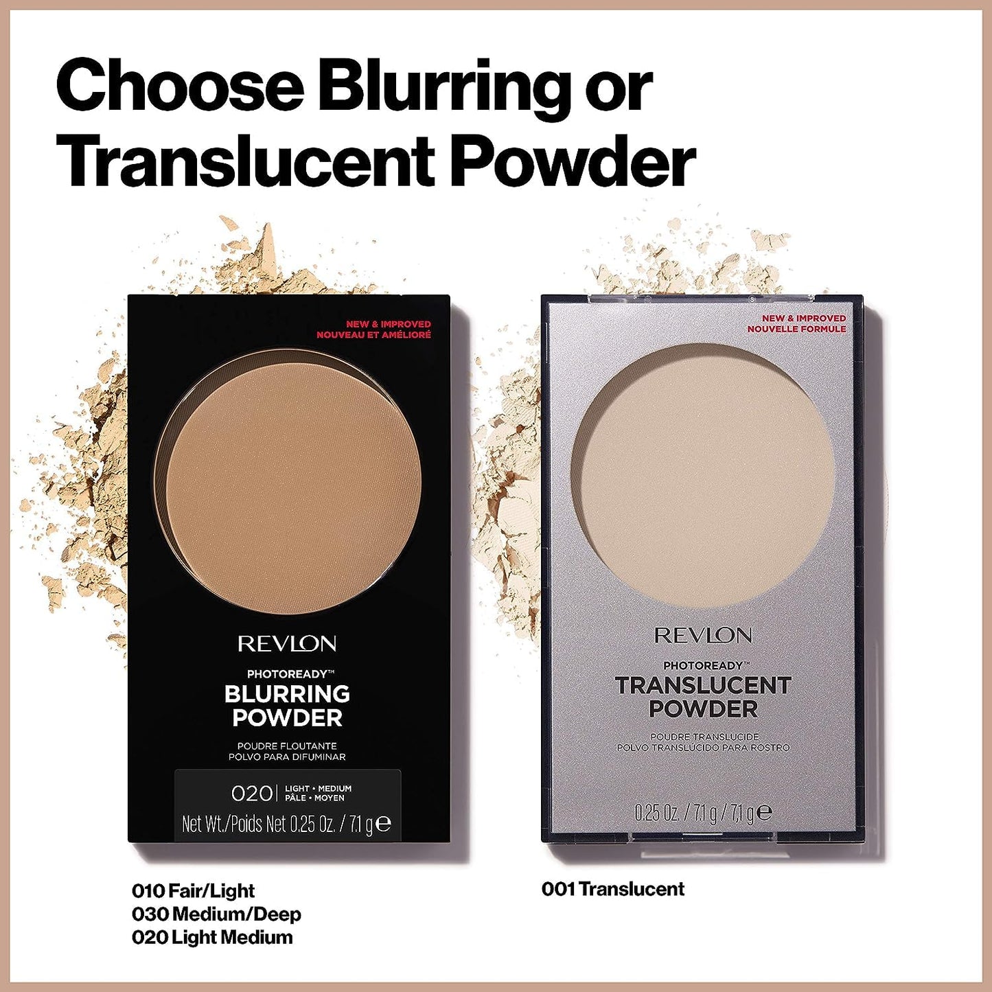 Revlon PhotoReady Light Medium Powder [020] - 0.25 oz, 3-Pack for Flawless Finish