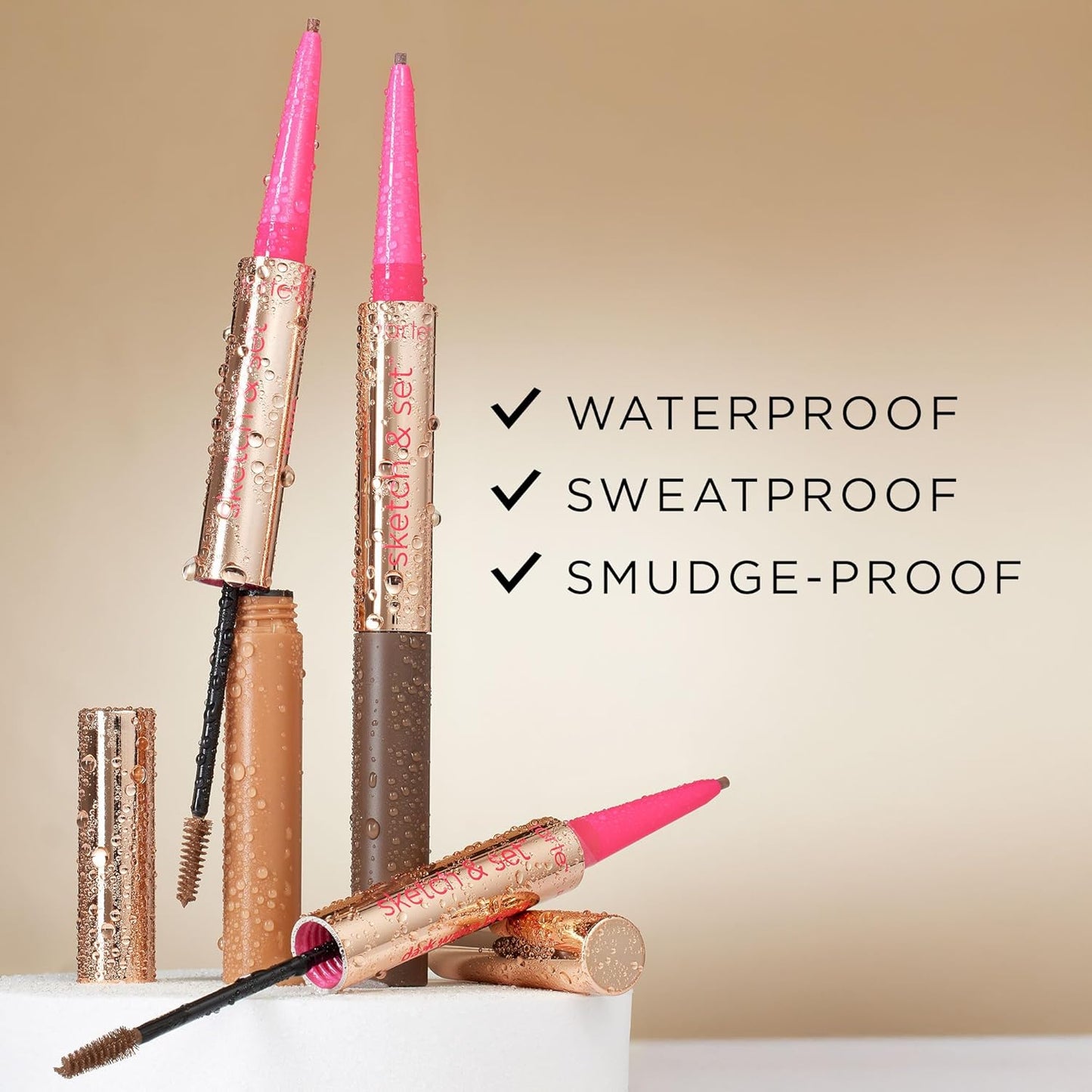 tarte big ego sketch and set brow pencil and tinted gel