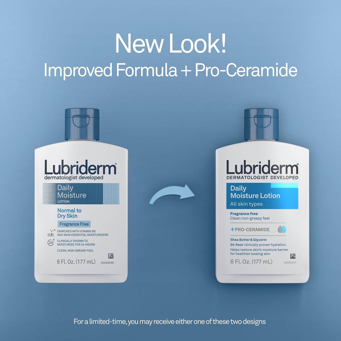 Lubriderm Daily Moisture Hydrating Unscented Body Lotion with Vitamin B5 for Normal to Dry Skin, Non-Greasy and Fragrance-Free Lotion. 16 fl. oz