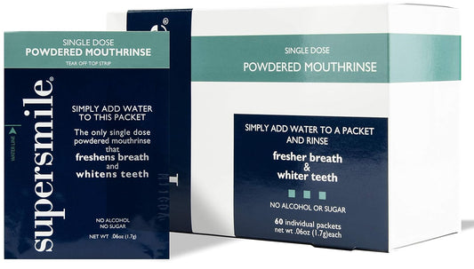 Supersmile Powdered Mouth Rinse - Freshen Breath & Whiten Teeth - TSA Approved Travel Pack