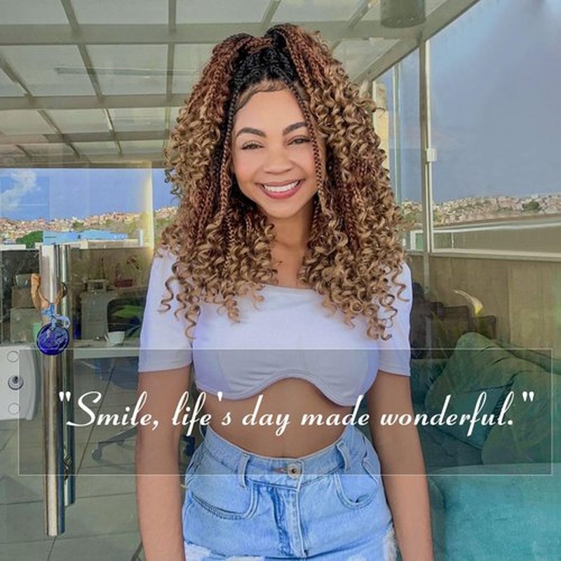 Karida 9 Packs Goddess Box Braids Crochet Hair 12 inch, Crochet Braids With Curly Ends, Pre-Looped Boho Box Braids Crochet Hair For Black Women (12 Inch, TGray#)
