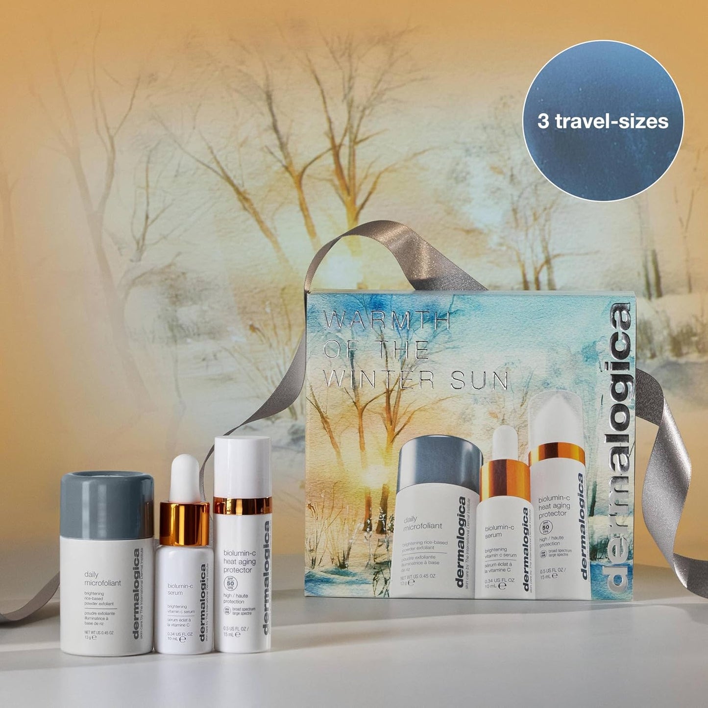 Dermalogica Travel-Sized Skin Care Set | Face Exfoliants, Serum & SPF Moisturizer