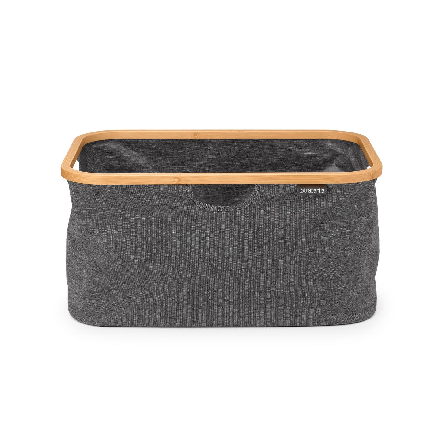 Brabantia - Foldable Laundry Basket 10.6 Gal - Water Resistant Hamper for Wet & Dry Laundry - Storage Basket for Clothes & Linen - Bamboo Rim for Easy Grip - Garment Washing - Pepper Black