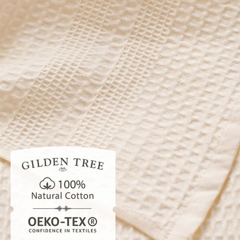 GILDEN TREE Waffle Towel Quick Dry Thin Exfoliating, 4 Pack Washcloths for Face Body, Classic Style (Cream)
