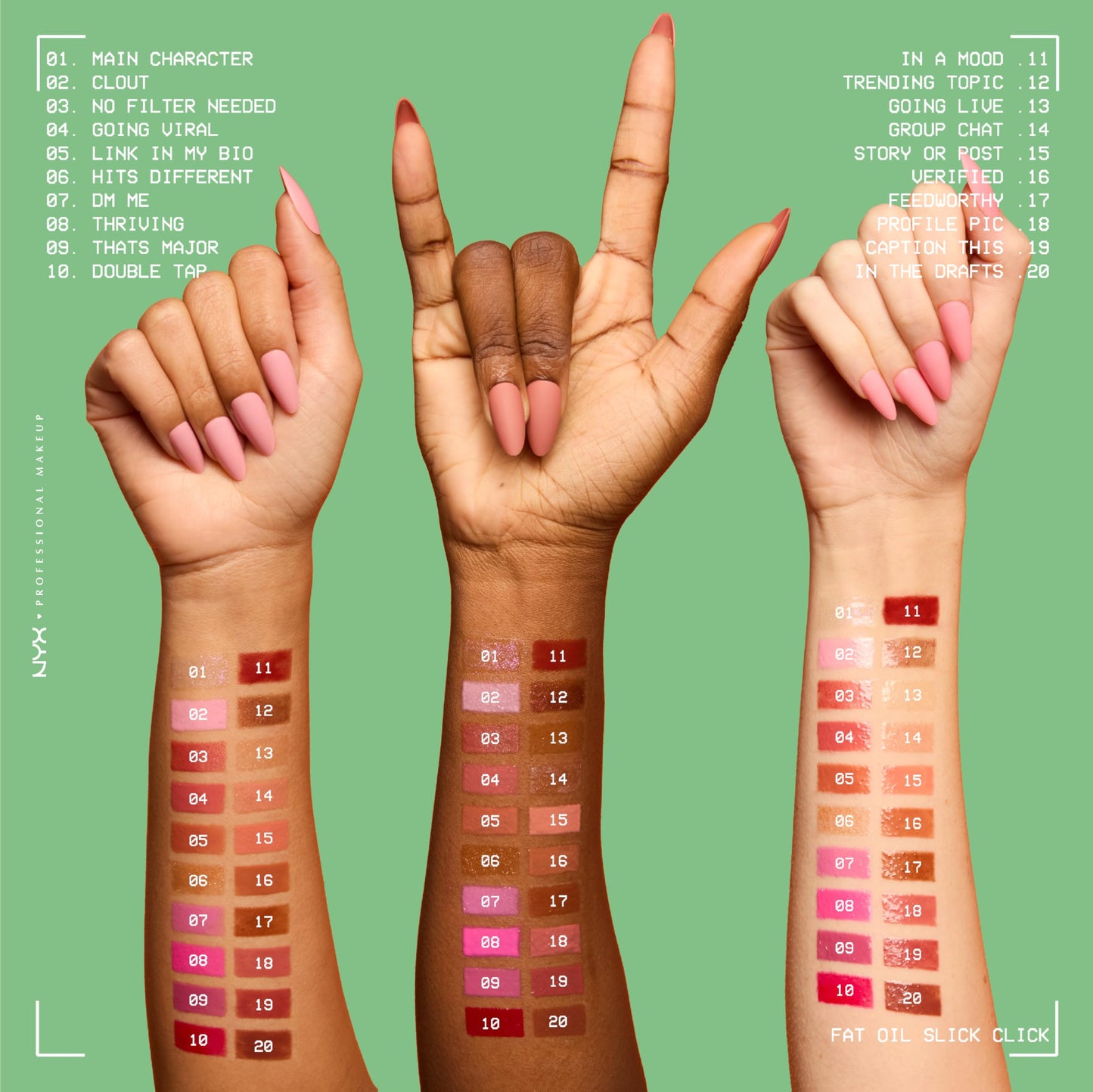 NYX PROFESSIONAL MAKEUP Fat Oil Slick Click, Lightweight, Buildable Pigmented Vegan Lip Balm - Going Live