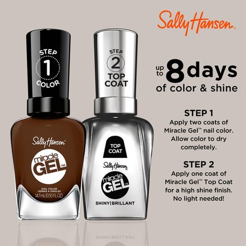 Sally Hansen Miracle Gel™, Been There, Dune That, Long Lasting, Gel-Like Formula, No UV Lamp Needed, Brown Nail Polish