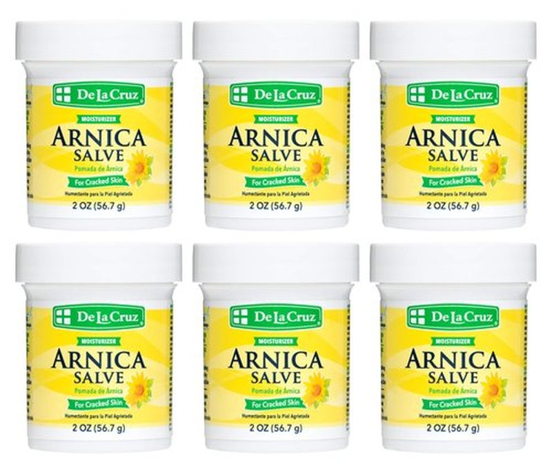 De La Cruz Arnica Salve, Foot Cream for Dry and Cracked Feet and Moisturizing Hand Salve for Dry Hands, 24 Hour Moisture for Dry and Rough Skin - 2 OZ (6 Pack)