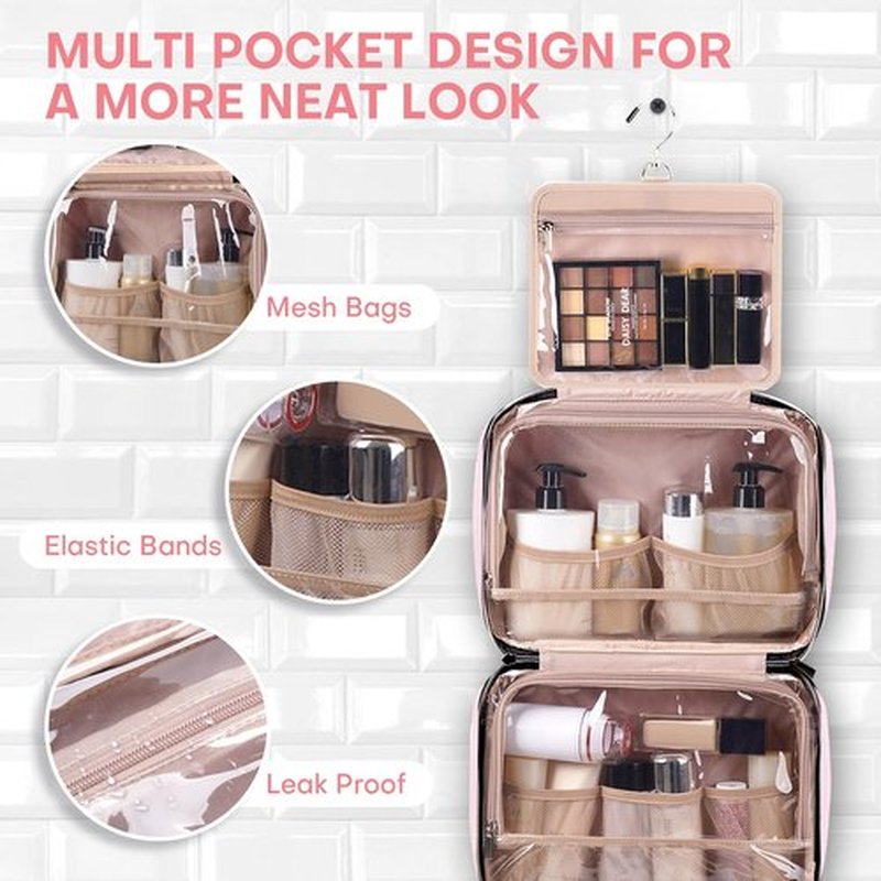 BALULHG Toiletry Bag with Hanging Hook, Portable Makeup Cosmetic Bags, Space-efficient, Collapsible Moving, making it more suitable for Travel