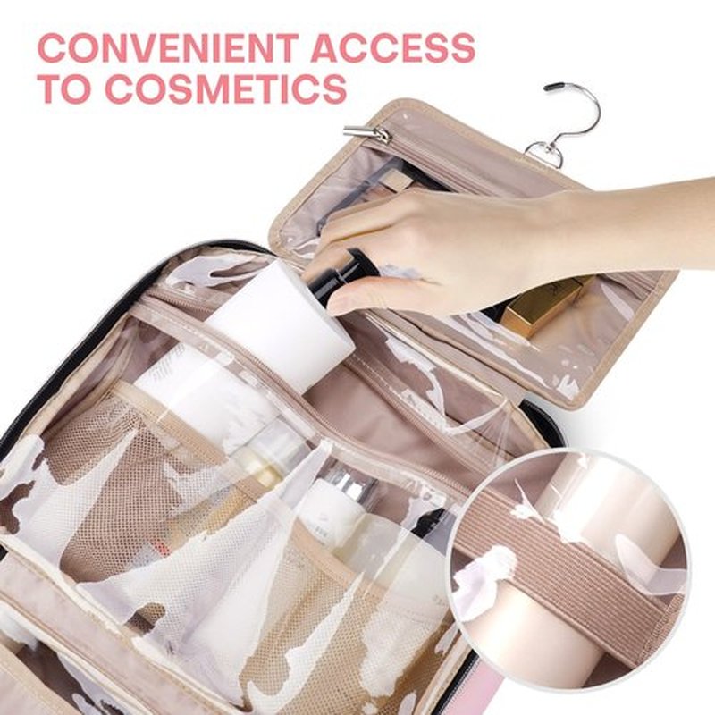 BALULHG Travel Toiletry Bag for Women with Hanging Hook Traveling Essentials Organizer Water-Resistant Hanging Makeup and Toiletry Bag for Cosmetic Toiletries Make-Up,039-Small-Pink