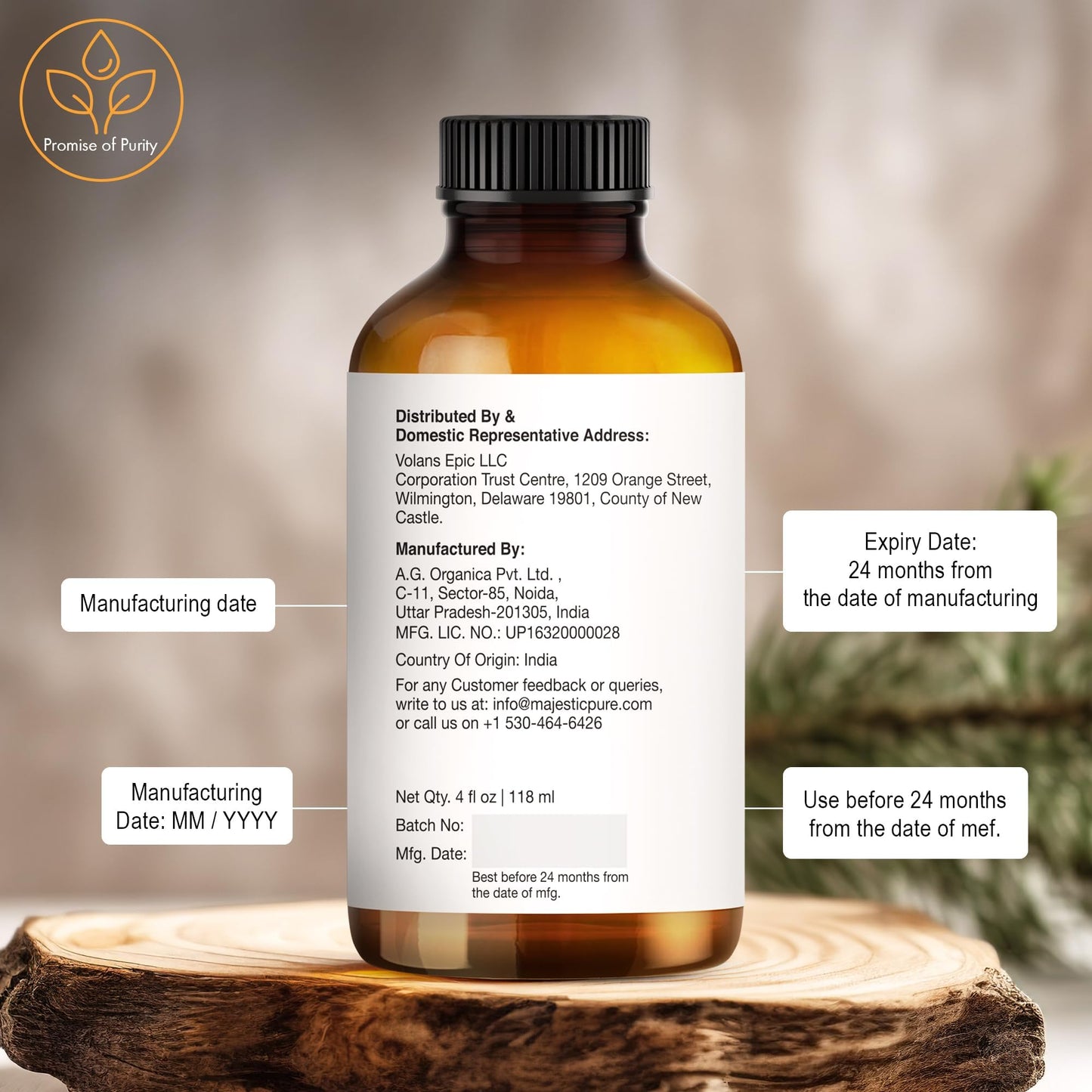 Majestic Pure Essential Oil with Glass Dropper - 100% Pure and Natural - Essential Oils for Diffuser, Aromatherapy, Soap and Candle Making, Cedarwood Essential Oil, Cedarwood Oil, 4 Fl Oz