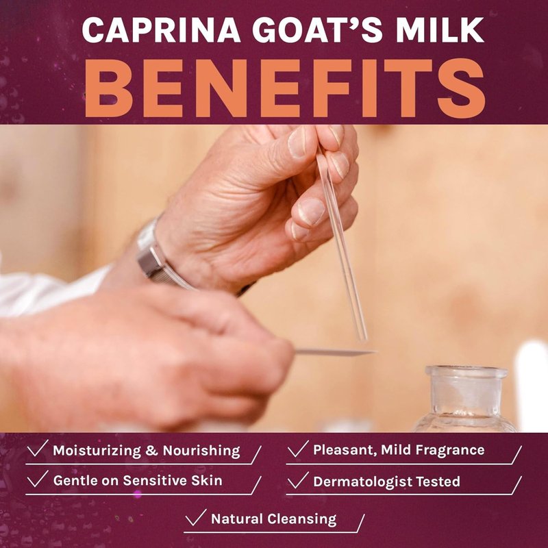 Caprina Goat Milk Soap Bar - Lavender Oil, Moisturizing Daily Cleanser | 3.2 oz (90 g) - 3-Pack