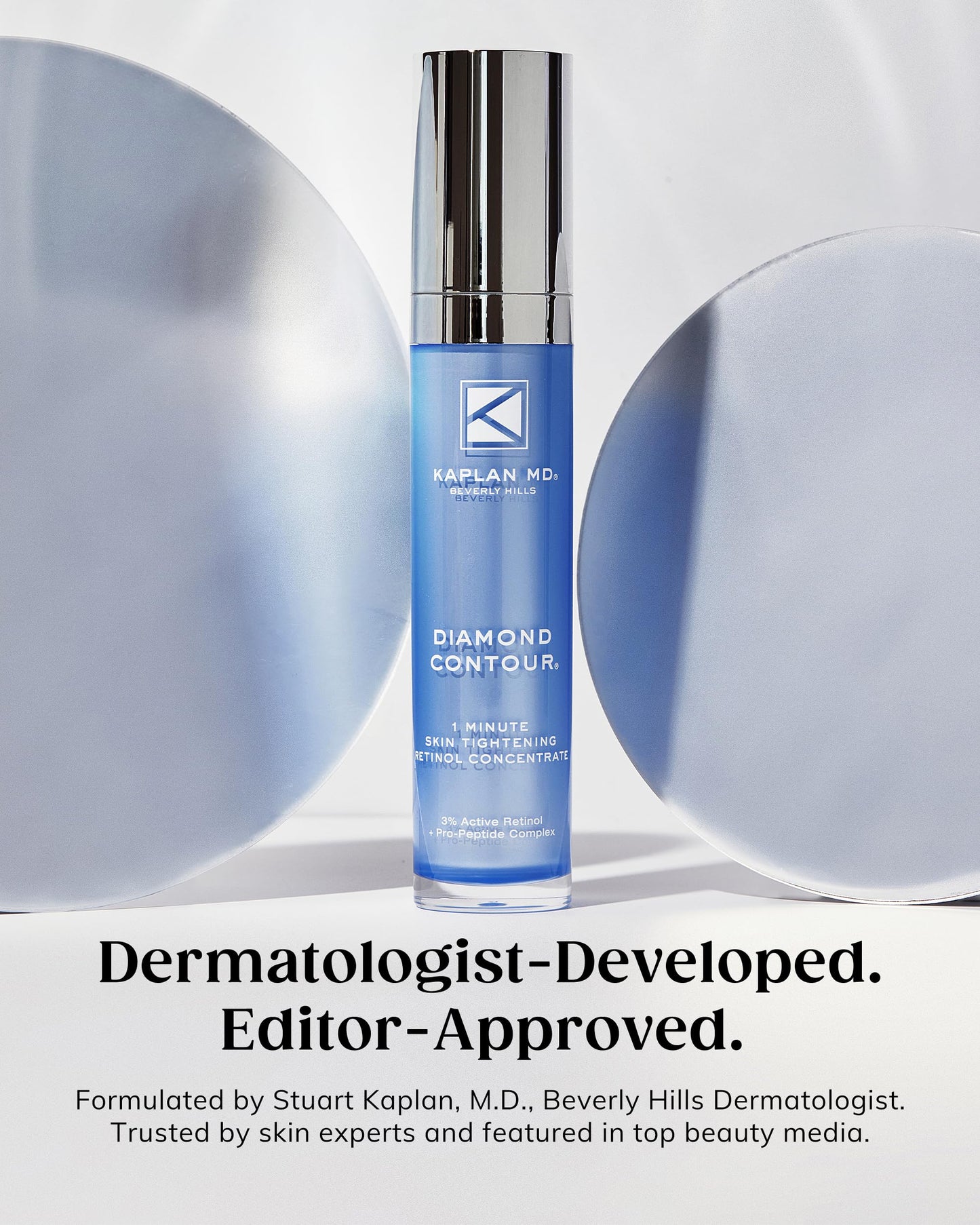 KAPLAN MD Retinol Serum for Face - 3% Active Retinol Diamond Contour 1-Minute Skin Tightening Concentrate & Collagen Pro-Peptide Complex for Smoother, Younger-Looking Skin - Dermatologist-Developed