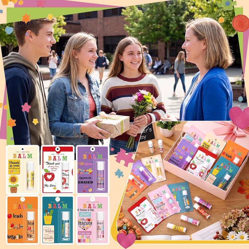 You Are the Balm Lip Balm Gift Set - 36 Inspiring Teacher Thank You Cards | Perfect for Back to School & Graduation