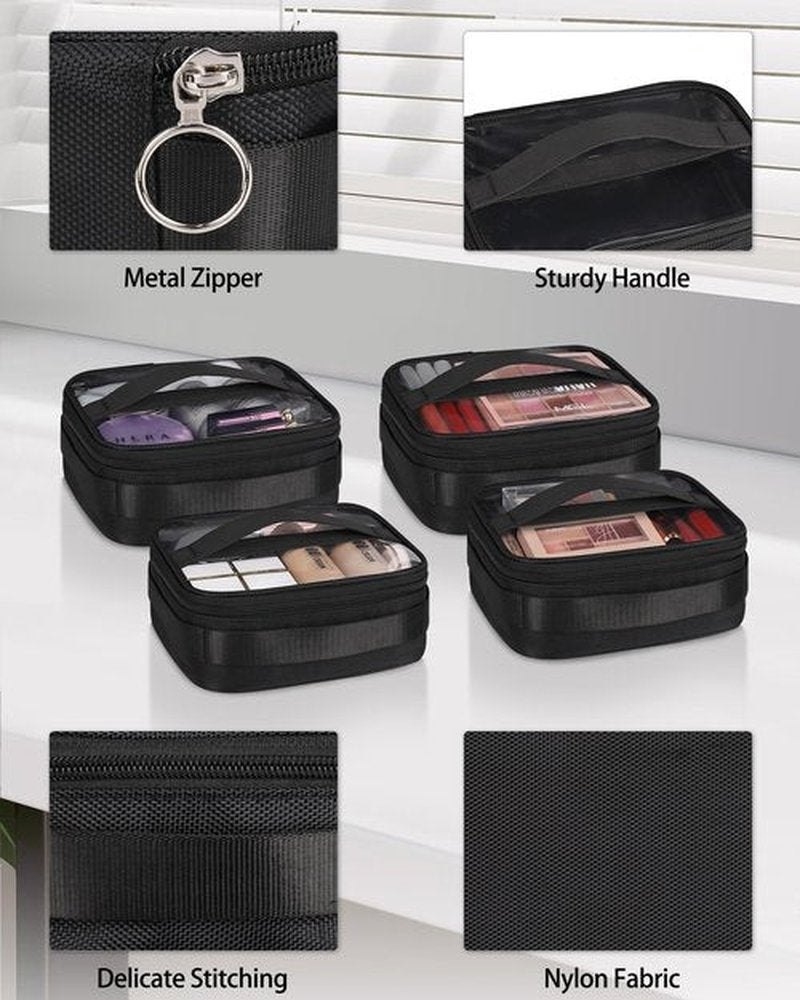 MONSTINA Large Capacity Makeup Case 3 Layers Cosmetic Organizer Brush Bag with Four Small Bag,Barber Hairdresser Train Case Makeup Artist Box Nail Polish Organizer