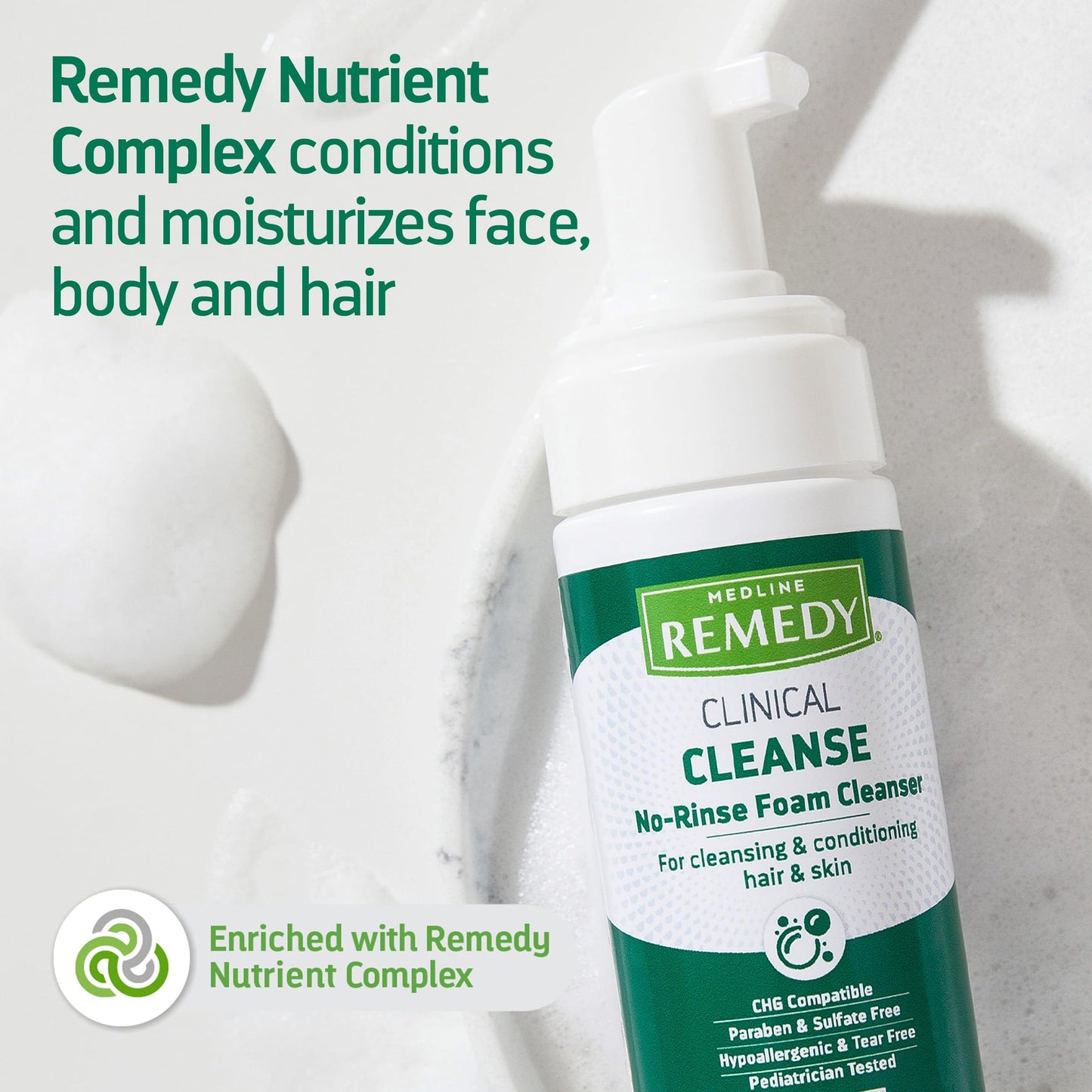 Medline Remedy Clinical No-Rinse Foam Cleanser, Vanilla Scent (4 fl oz), 24 Count, No Rinse Shampoo and Body Cleanser for Sensitive Skin, Paraben and Sulfate Free, For Face, Body, and Hair, All Ages