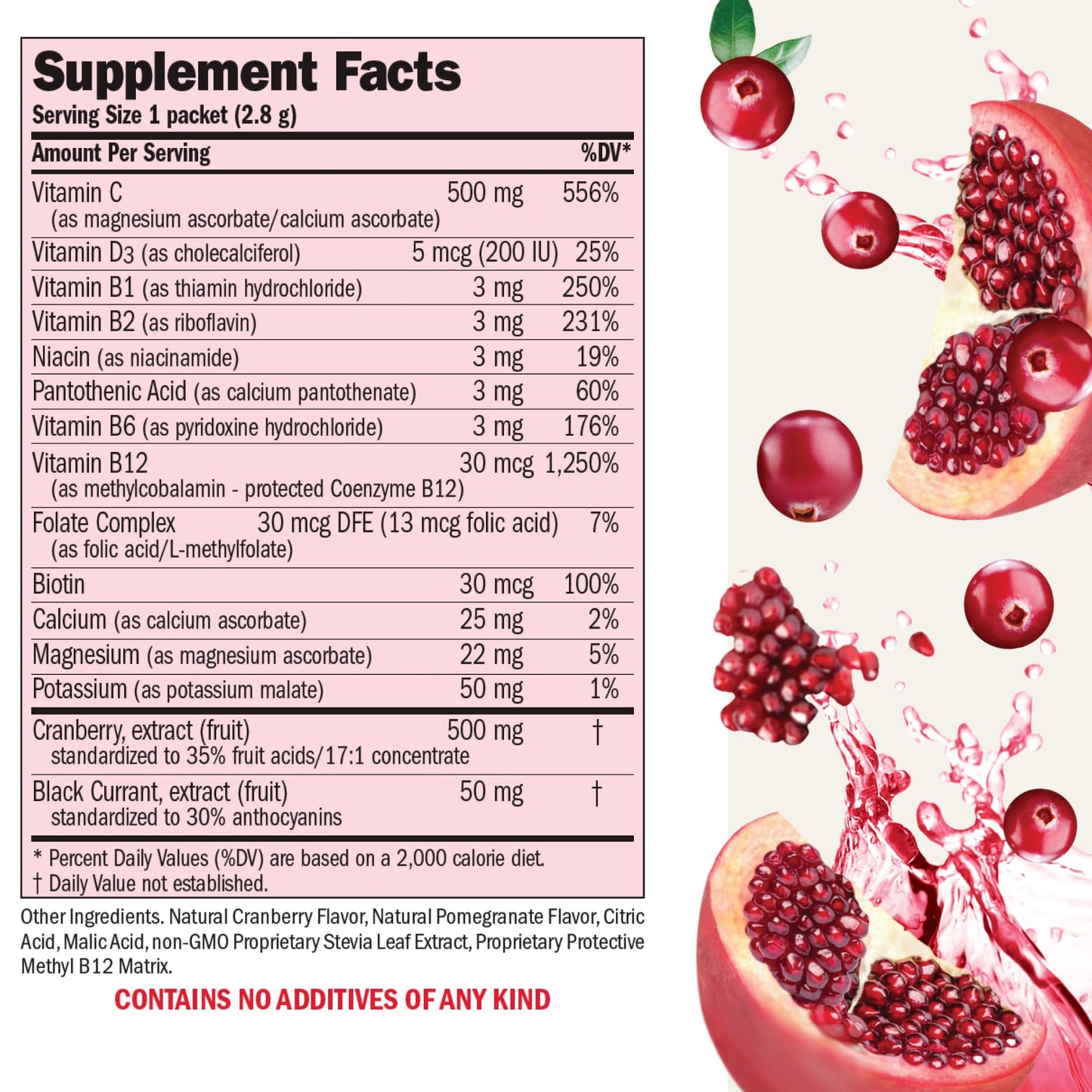 ANDREW LESSMAN Efficient C + Cranberry Benefits 30 Packets - Immune, Energy, Stress and Urinary Tract Support. Reinvention of The Vitamin C Drink. No Calories. No Sugar. No Carbs. Easy to Mix.