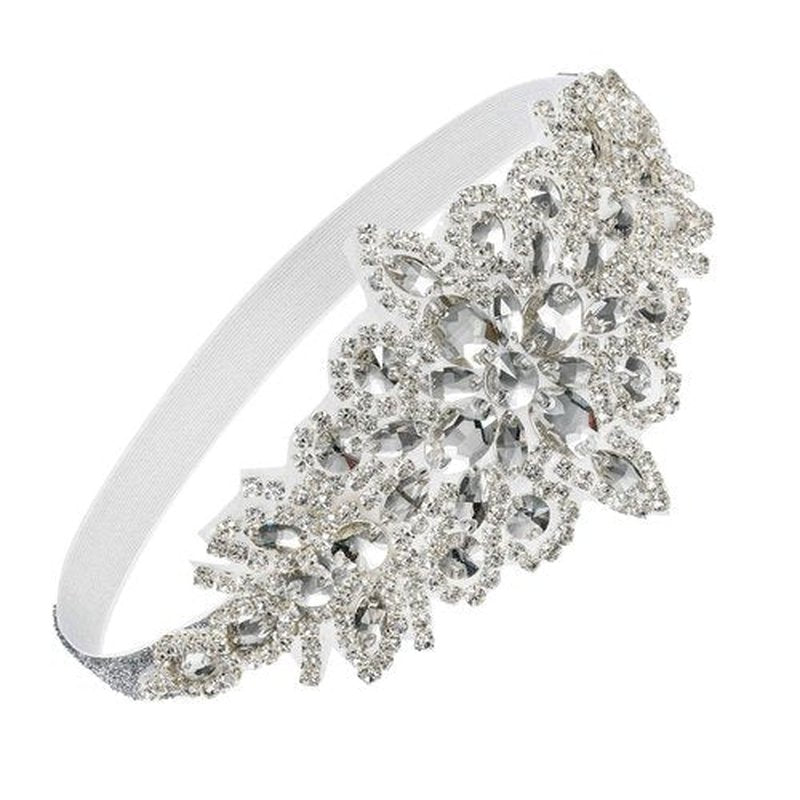 SWEETV Rhinestone Flapper Headband-Elastic 1920s Headpiece, Great Gatsby Hair Accessories for Women