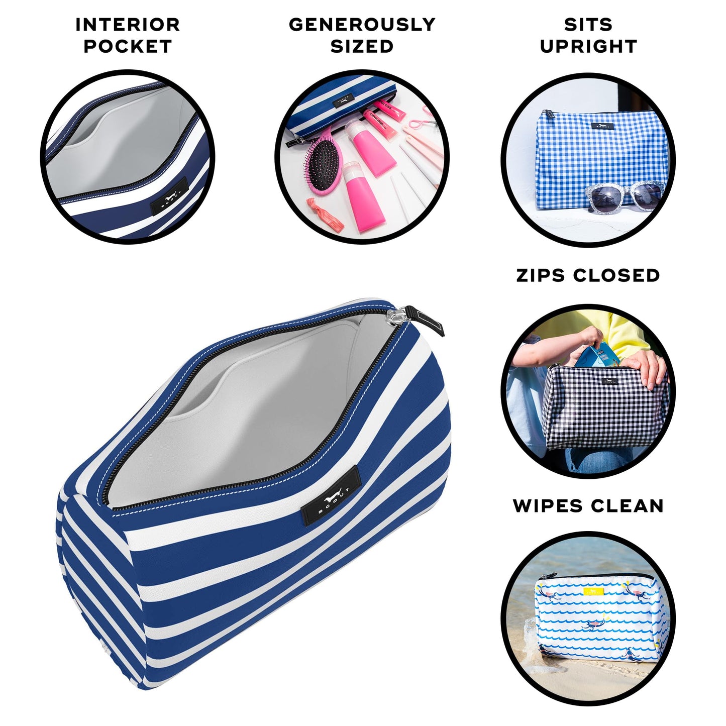 SCOUT Packin' Heat Toiletry Bag - Makeup, Toiletry & Cosmetic Bag, Fits Full Size Items, Inside Pocket, Water-Resistant, Zips Closed