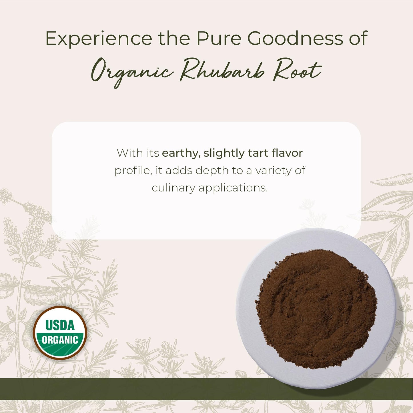 Starwest Botanicals Rhubarb Root Powder Organic - Dried Herb for Tea, Baking, & Herbal Blends, Pure Rheum Palmatum, Certified Kosher, Non-GMO - 4 oz Pouch