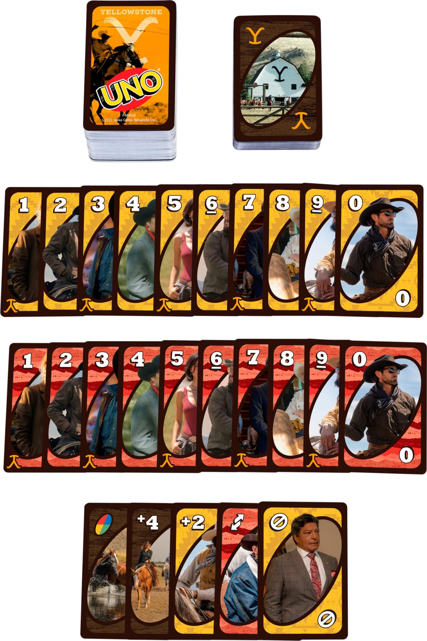 Mattel Games UNO Yellowstone Card Game for Kids, Adults, Families & Parties with Deck & Special Rule Inspired by The TV Show