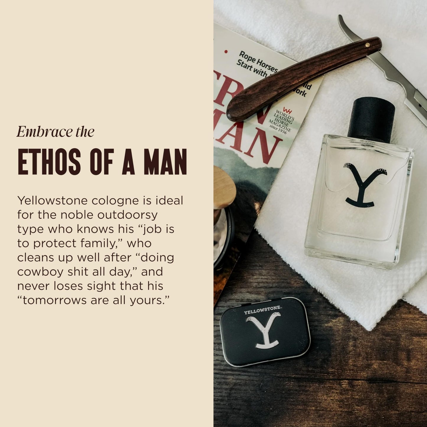Yellowstone Original Men's Handcrafted Cologne Spray by Tru Western - Officially Licensed Fragrance of Paramount Network's Yellowstone - 100 ml | 3.4 fl oz