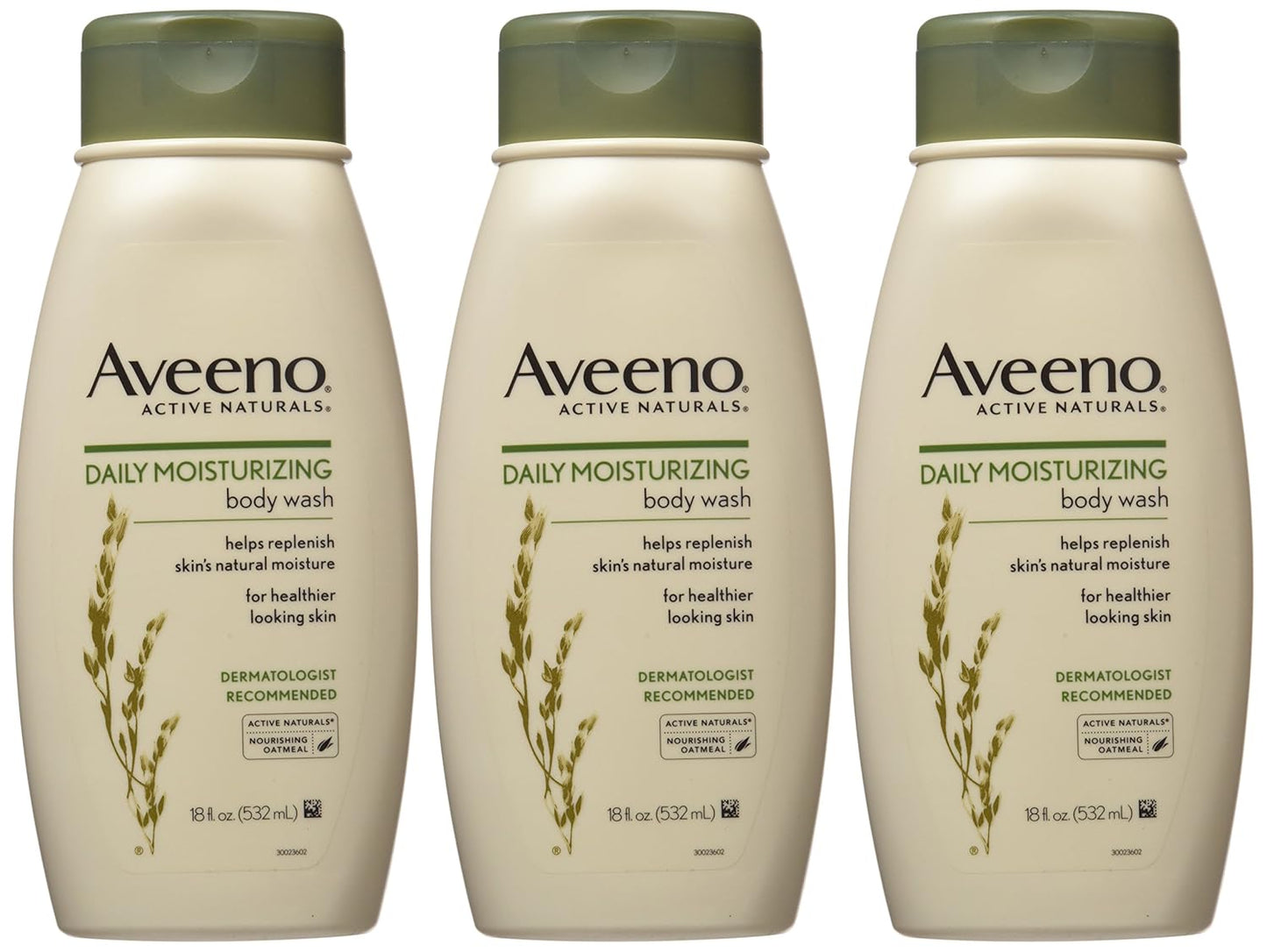 Aveeno Daily Moisturizing Body Wash with Natural Oatmeal - 18 oz (Pack of 3)