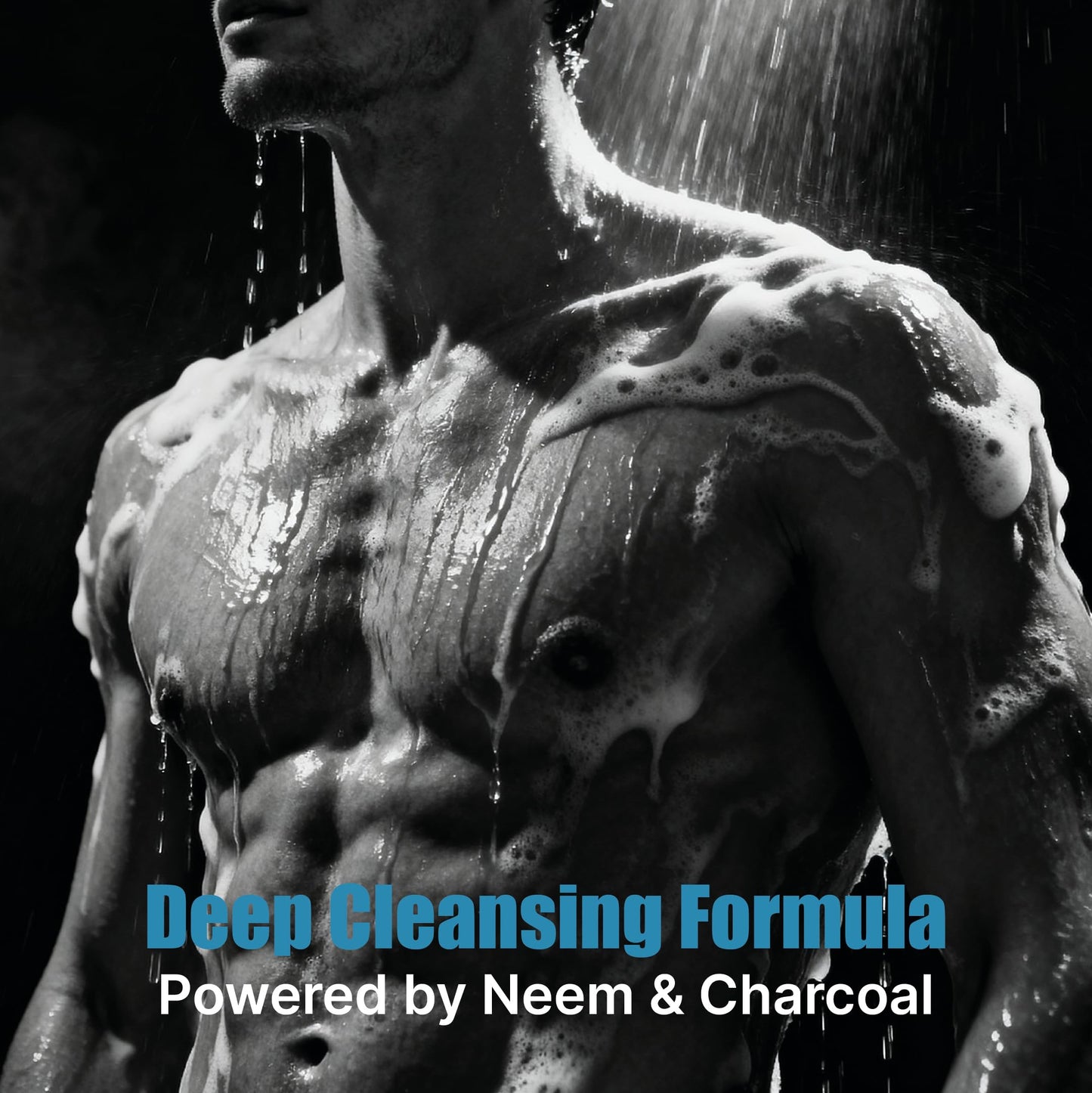 Skin Elements 2-in-1 Body Wash & Intimate Wash for Men| Deep Cleansing Shower Gel| Infused with Activated Charcoal & Neem Extracts| Thicker Consistency | Controls Odor| All Skin Types | 16.9 fl oz