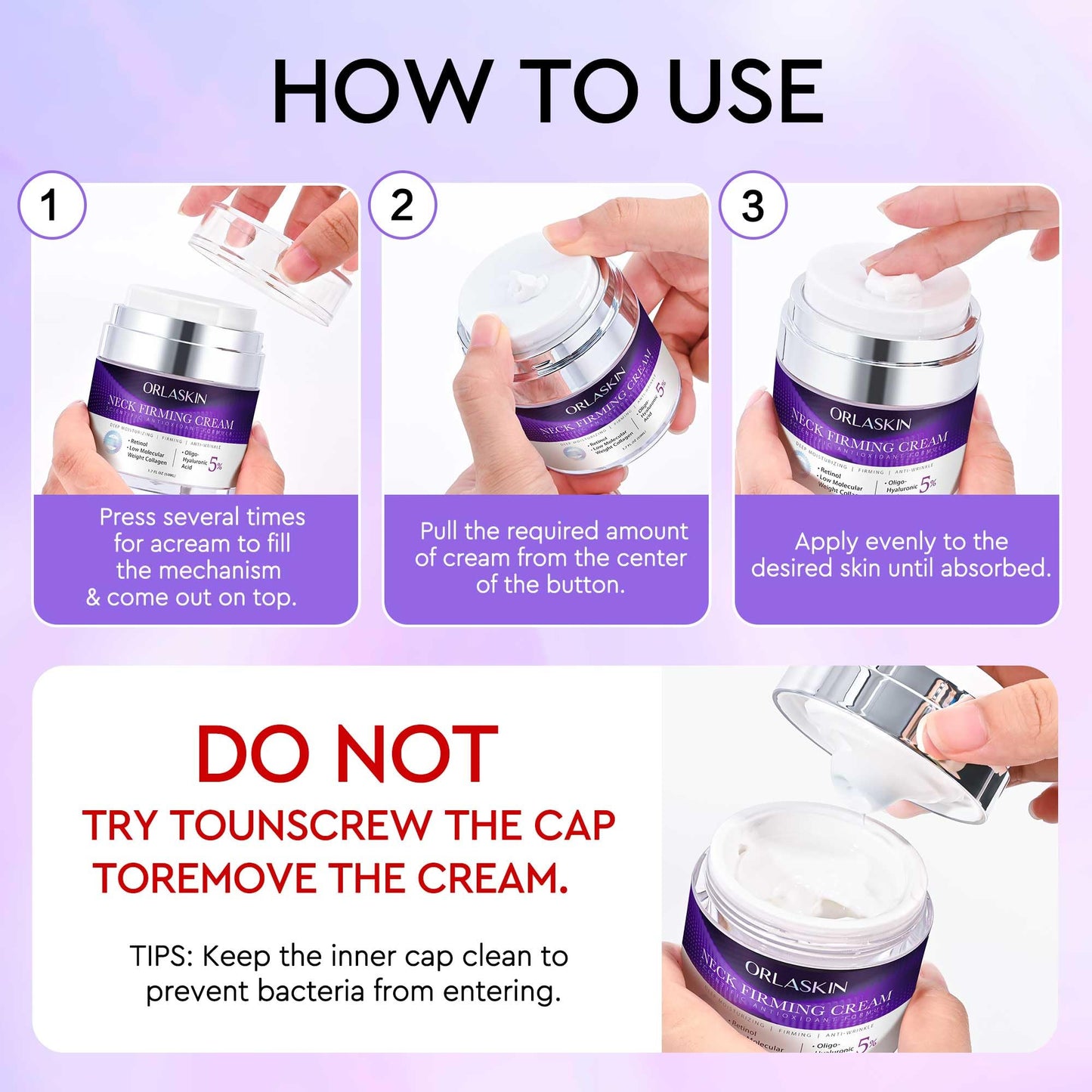 Neck Firming Cream, Retinol Cream for Face&Neck for Tightening Firming Anti-aging Face Moisturizer with Retinol Collagen & Hyaluronic Acid Lift Wrinkle for Women and Men 1.7 Fl. Oz.
