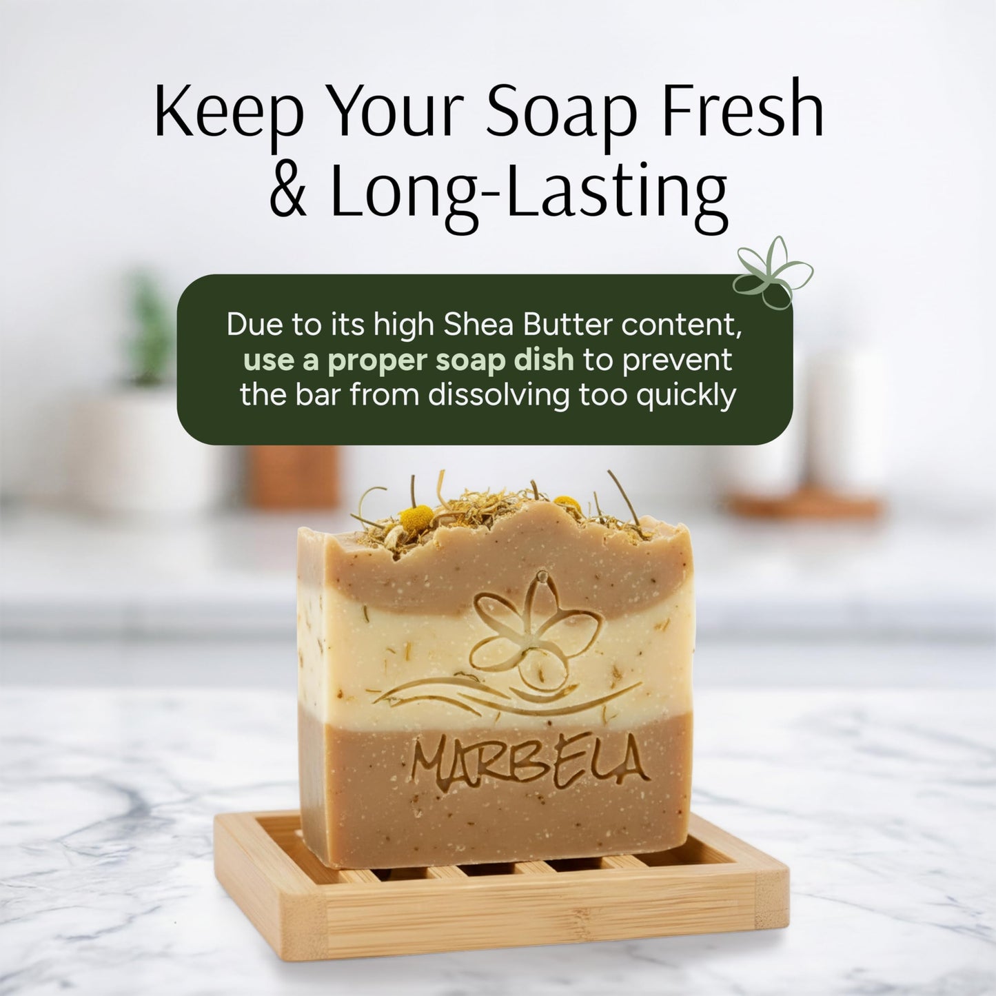 Marbela Cosmetics Handmade Soap Bar - Made in USA, Vegan Friendly, Palm Oil Free, Natural Bar Soap - Face & Body Soap for Daily Skin Care, Moisturizing & Nourishing - 3.5 oz (Chamomile Sunset)