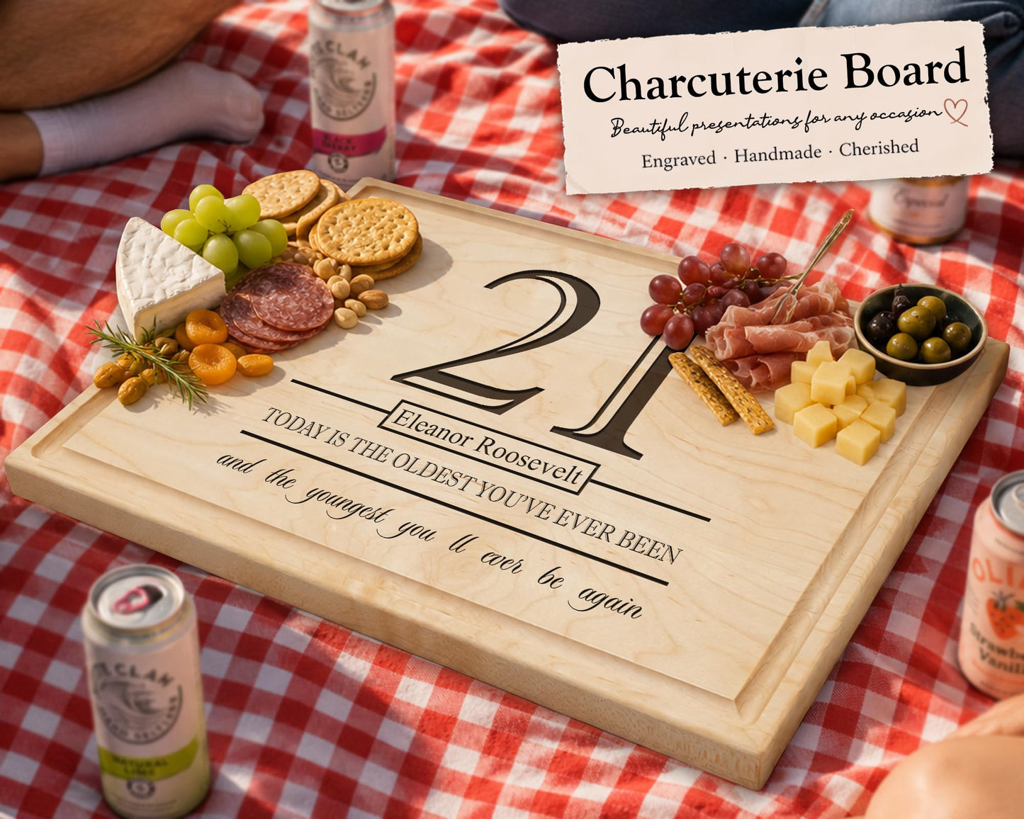 Personalized Cutting Board, Custom Wedding, Anniversary or Housewarming Gift Idea, Wood Engraved Charcuterie, for Couples, Family and Clients (Classic Initial 015)