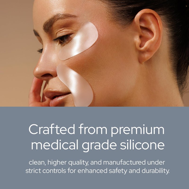SiO Beauty Eye & Smile Lift - Wrinkle-Smoothing, Medical-Grade Silicone Patches for Crows Feet and Smile Lines - Reusable Up to 10x - Cruelty-Free & Eco-Friendly Beauty Patches - 2 Sets (4 Patches)