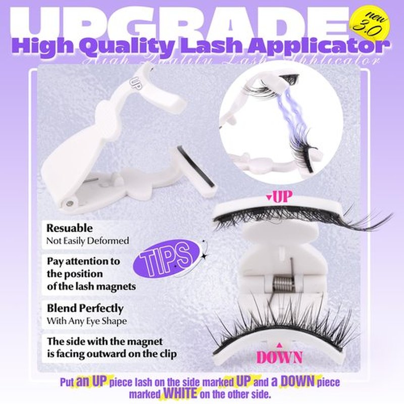 ALICE Upgrade Magnetic Eyelashes Kit Natural Wipy Magnetic Lashes without Eyeliner Magnetic Eyelashes with Applicator Easy to Wear and Remove No Glue Needed Magnetic Lashes Kit