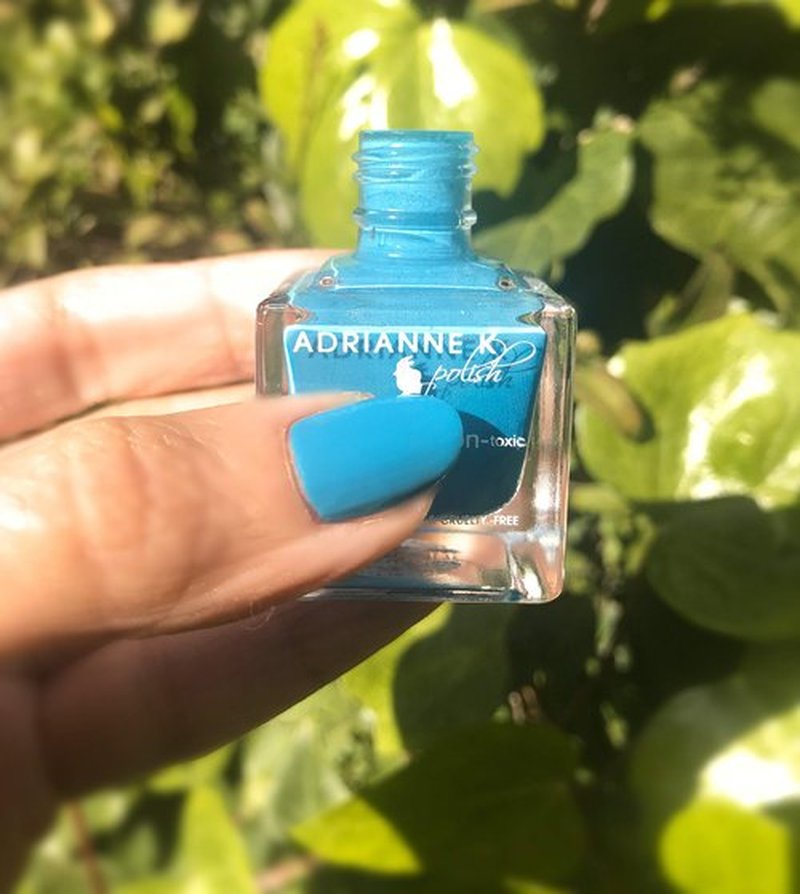 ADRIANNE K, NONTOXIC 7 FREE BRIGHT BLUE NAIL POLISH, BLUE BUTTERFLY, .51 FL OZ. GEL ALTERNATIVE