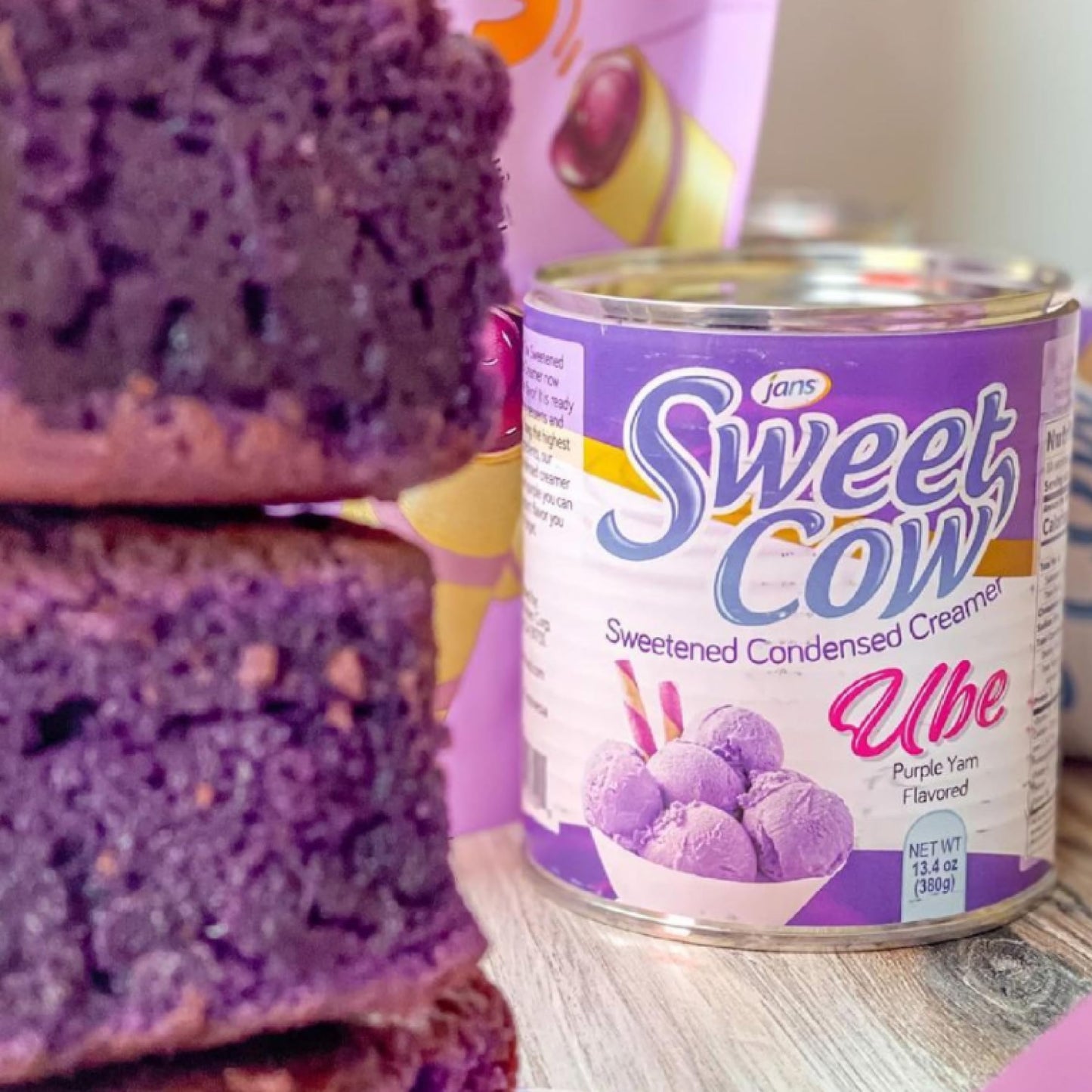 Ube Condensed Milk, 13.40 oz (Pack of 2) | Jans Sweet Cow Ube Sweetened Condensed Creamer