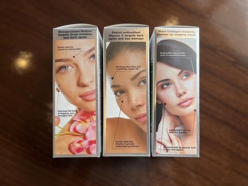 Progenix Professional Skin Care Set. Anti-aging Serum Set Contains Collagen Serum, Retinol Serum, Vitamin C Serum. Helps W/Appearance Of Wrinkles, Plump Skin, & Brighten Skin, 1 Fl Oz (3-Pack)
