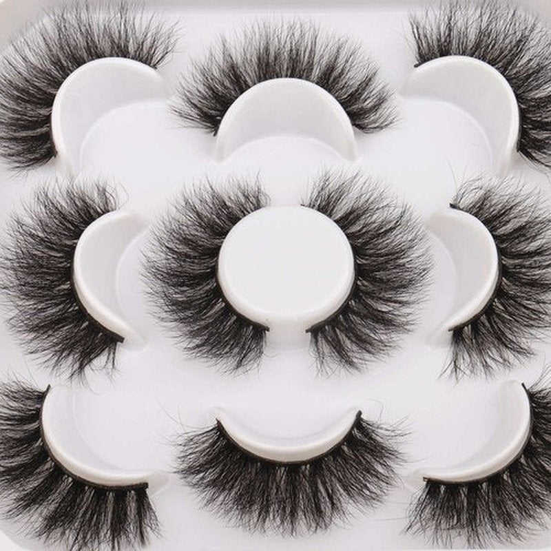 JIMIRE False Eyelashes Fluttery Mink Lashes Pack Fluffy Wispy Crisscross Volume Lashes for Baby-doll Look
