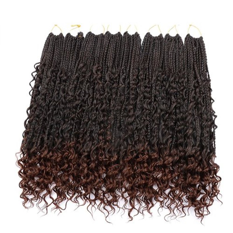 Goddess Box Braids Crochet Hair 18 inch Boho Box Braids 8 Packs Crochet Box Braids Curly Ends Crochet Hair Pre-looped Bohomian Box Braid Crochet Hair for Black Women T30