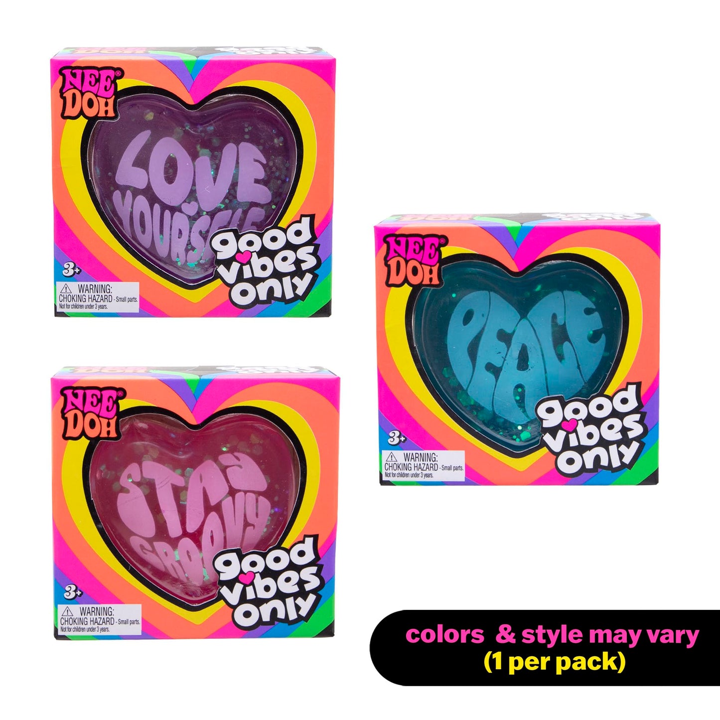 Schylling Needoh Good Vibes Only - Sensory Squeeze Toy - Colors May Vary (1 Per Pack)