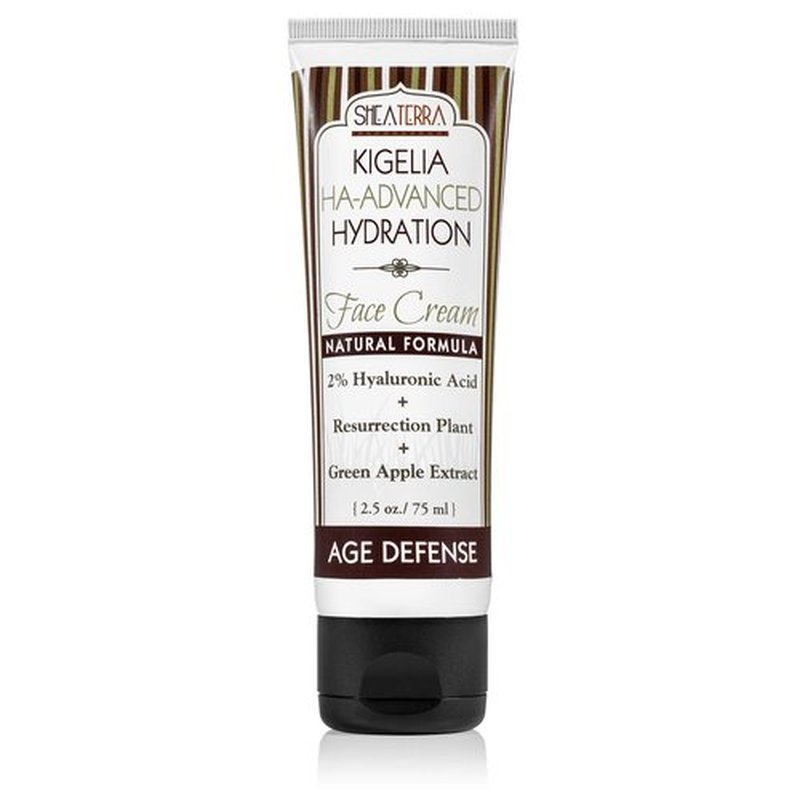 Shea Terra Kigelia Age Defense Collection - Hydration Face Cream | Natural, Anti-Aging Face Cream with Hyaluronic Acid, Resurrection plant, Shea Butter, Argan & Rosehip for Soft & Plump Skin – 2.5oz