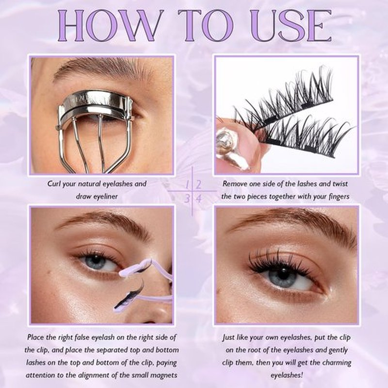 Magnetic Eyelashes Half Lashes No Glue Manga Lashes with Applicator Cat Eye Double Sided Magnetic Half Lashes Kit 3/4 Magnetic Eyelashes with Lash Applicator by zanlufly