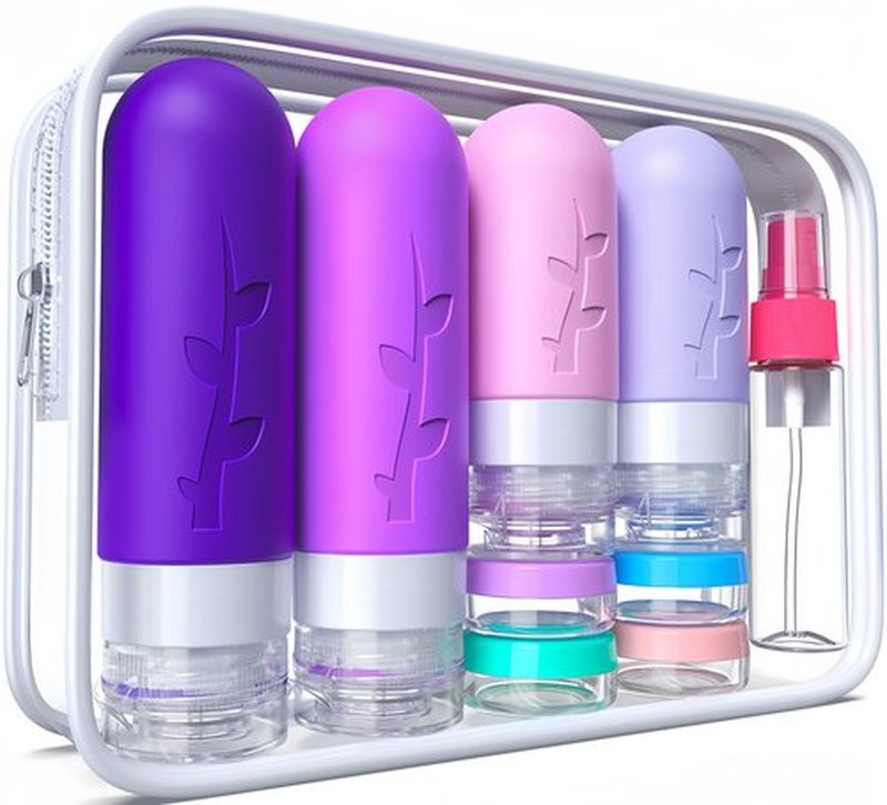 18 Pack travel Bottles for Toiletries, Silicone TSA Approved Travel Containers Leak Proof Refillable Travel Essentials for Shampoo Conditioner Lotion toiletry bottles