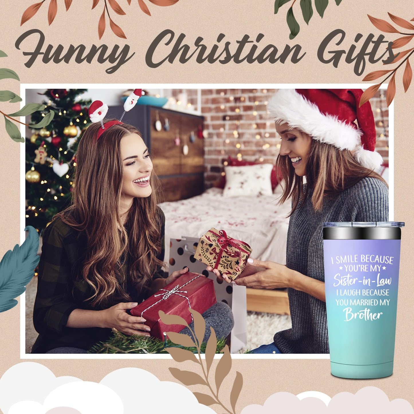 Grifarny Sister in Law Gifts - Birthday, Mothers Day, Christmas, Gifts for Sister in Law - I Smile Because You are My Sisteinlaw Tumbler 20oz