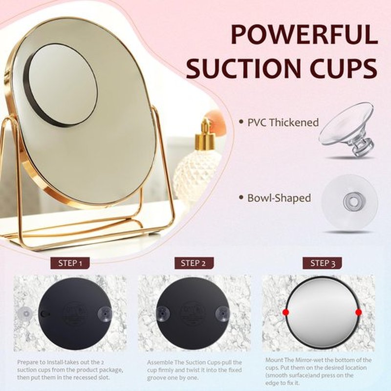 Magnifying Mirror 10X&30X Set, Magnified Mirror 3.5" with Two Suction Cups and Tweezers, Travel Magnifying Mirror Set Comes with Portable Storage Bag, Compact Small Magnifying Mirror for Travel(Black)