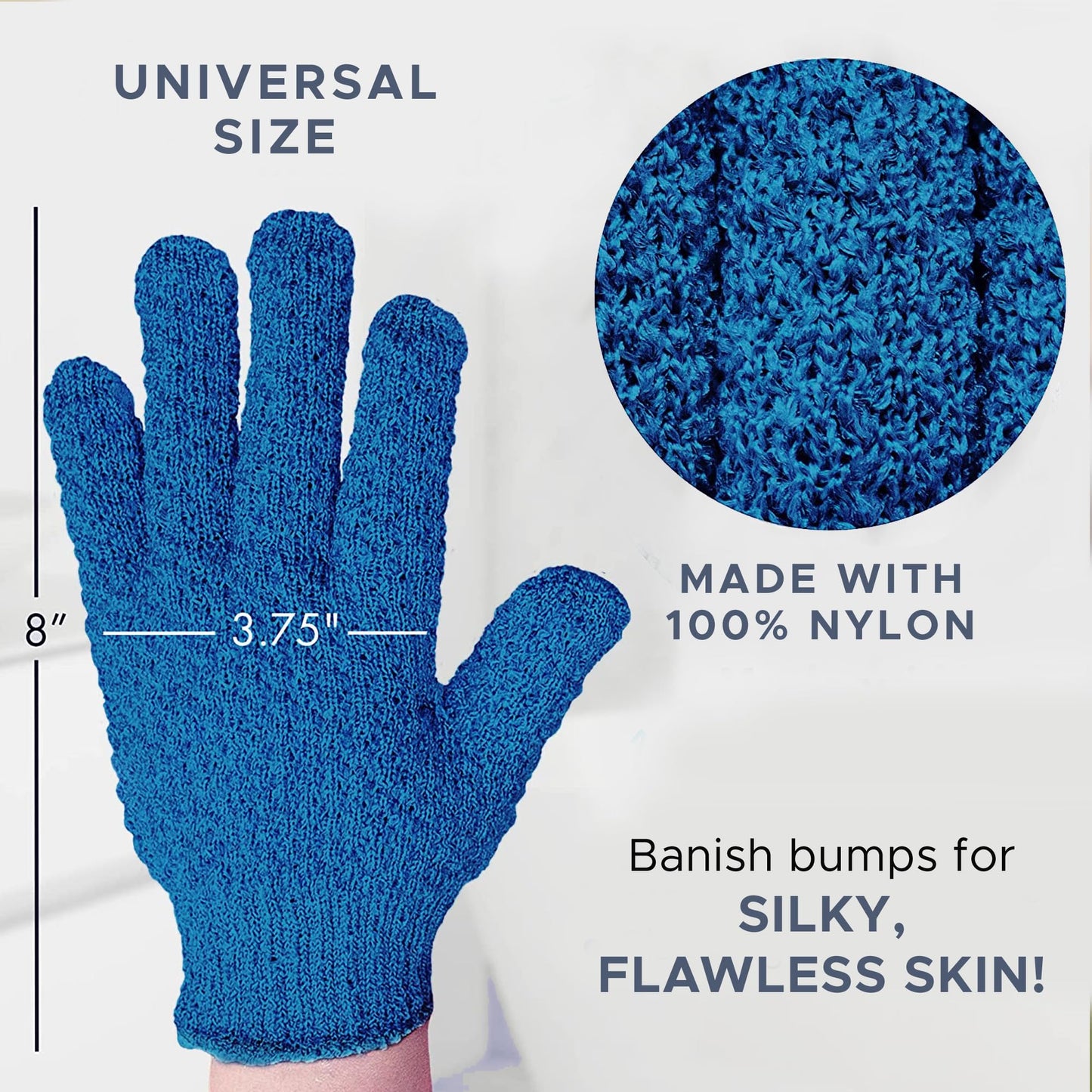 Exfoliating Glove (4 pcs, 2 Pairs) - Heavy Shower Gloves for Body Scrub