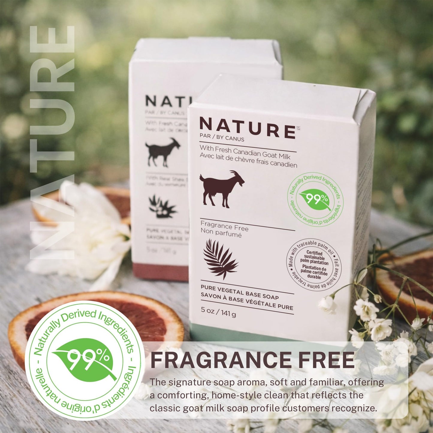 Nature Goat Milk Bar Soap, FRAGRANCE FREE (12-Pack), 5 oz (141 g), With Fresh Goat Milk, Vitamin A, B3, Potassium, Zinc & Selenium, Moisturizing Body Soap
