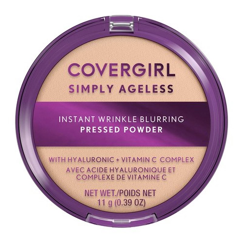 Covergirl + Olay Simply Ageless 3-in-1 Liquid Foundation, Creamy Natural & Simply Ageless Instant Wrinkle Blurring Pressed Powder, Fair Ivory, 0.39 Ounce