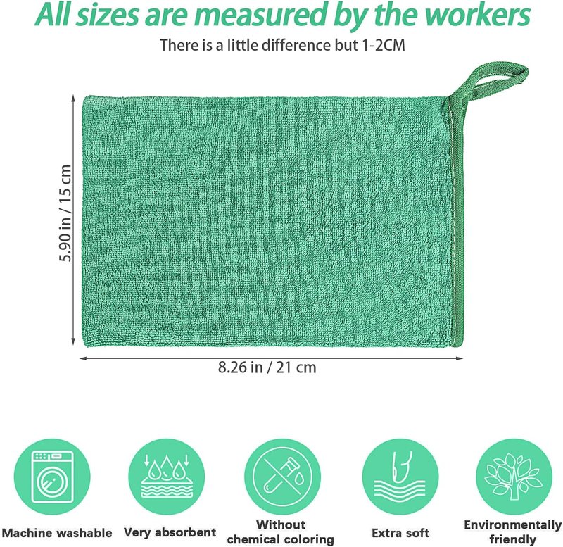 PHOGARY Microfiber Face Cloths - 5 Pack Fast Drying & Super Absorbent | 6"x8" Lightweight Travel Wash Mitts