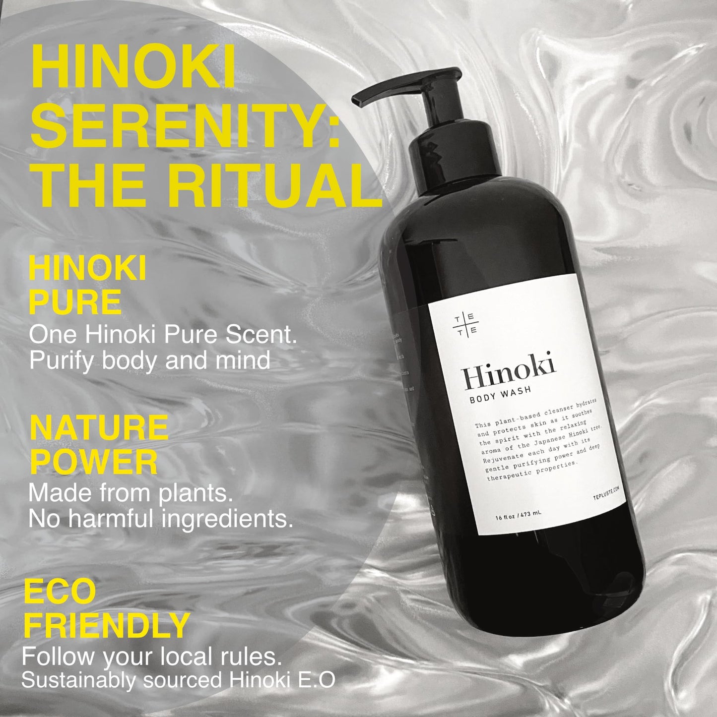 TE + TE Hinoki Body Wash | One Pure Note | Japanese Hinoki | Gentle | 16oz