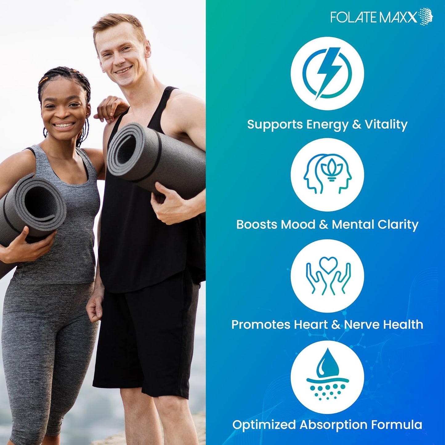 L-Methylfolate Supplement 1mg - Professional Strength Methylfolate | Non-GMO, Gluten-Free, 180 Veg Capsules